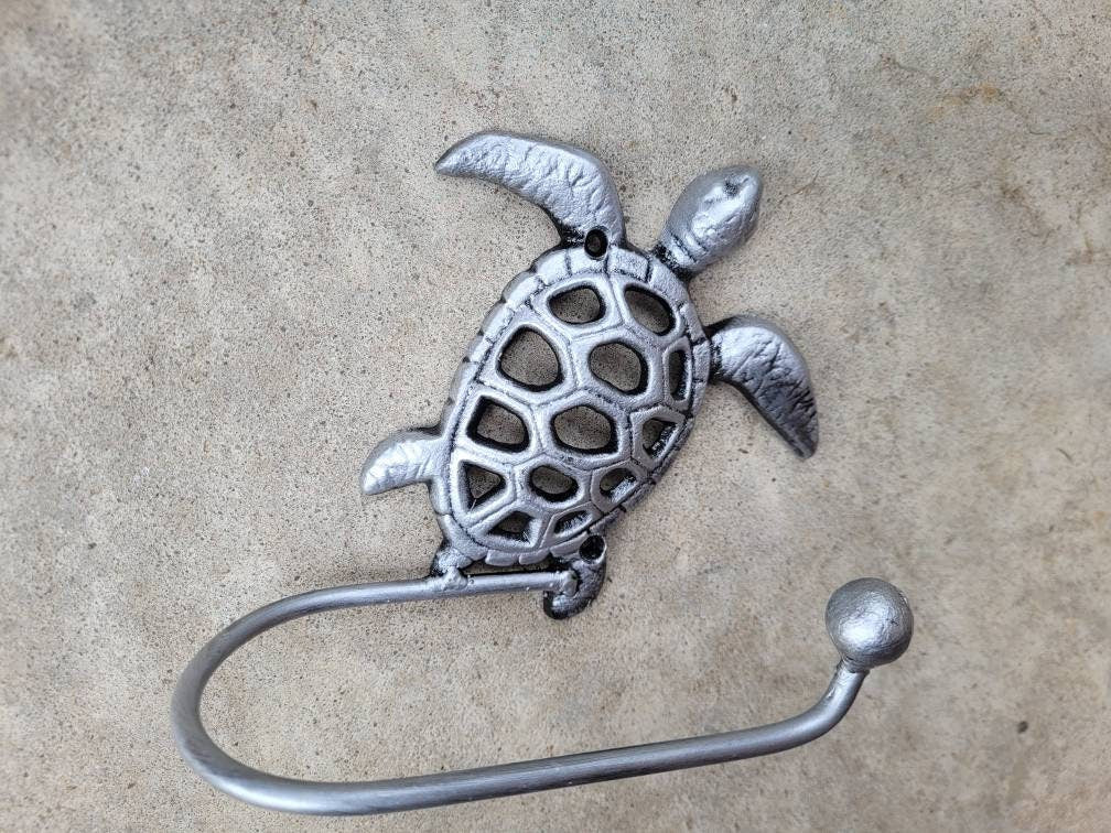 Sea Turtle Toilet Paper Holder, TP Holder, Toilet Tissue Holder, Nature, Wall Hook, Beach Cottage, Lake house bathroom decor, Bath fixture