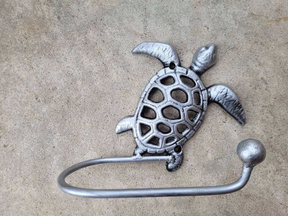 Sea Turtle Toilet Paper Holder, TP Holder, Toilet Tissue Holder, Nature, Wall Hook, Beach Cottage, Lake house bathroom decor, Bath fixture