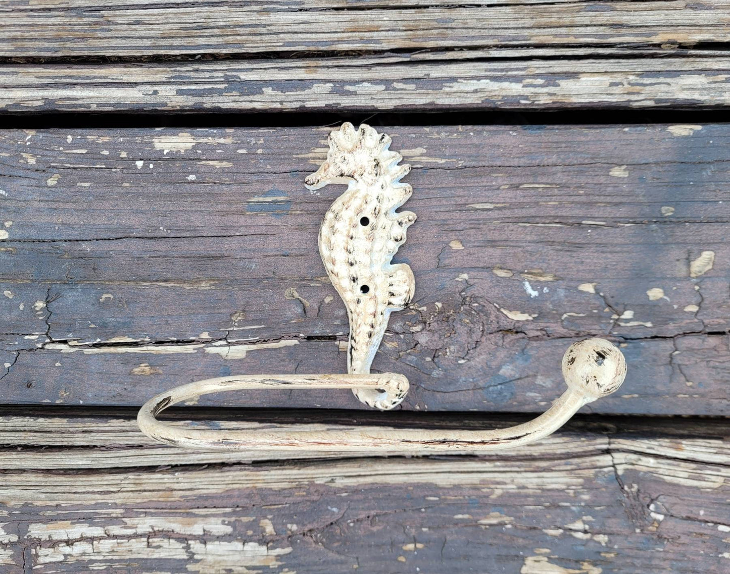 Seahorse Toilet Paper Holder, TP Holder, Toilet Tissue Holder, Shabby Chic Wall Hook, Beach Cottage, Lake house bathroom decor, Bath fixture