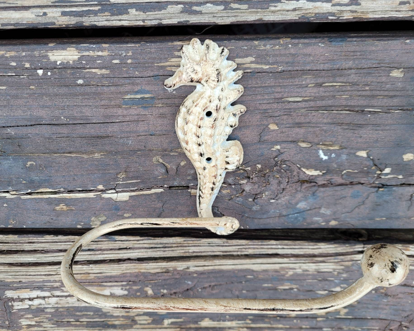 Seahorse Toilet Paper Holder, TP Holder, Toilet Tissue Holder, Shabby Chic Wall Hook, Beach Cottage, Lake house bathroom decor, Bath fixture