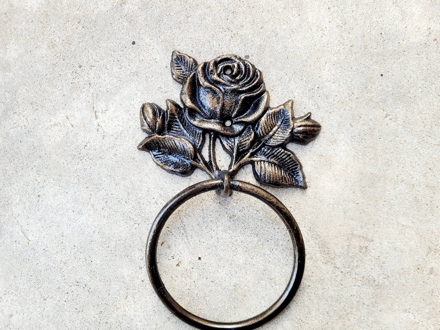 Rose Towel Ring | Medallion | Pick Your Color and Size | Cast Iron Towel Ring | Towel Hanger | Shabby Chic Bathroom | Victorian Vintage look