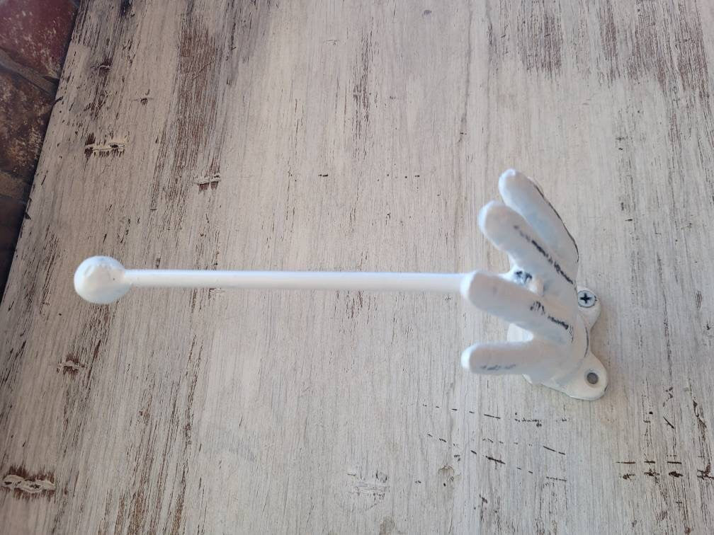 Iron Hand Toilet Paper Holder, PICK your COLOR, TP Holder, Toilet Tissue Holder, Towel Wall Hook hanger, Modern, Shabby White, Eclectic