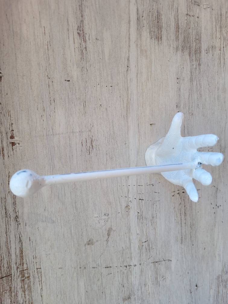 Iron Hand Toilet Paper Holder, PICK your COLOR, TP Holder, Toilet Tissue Holder, Towel Wall Hook hanger, Modern, Shabby White, Eclectic