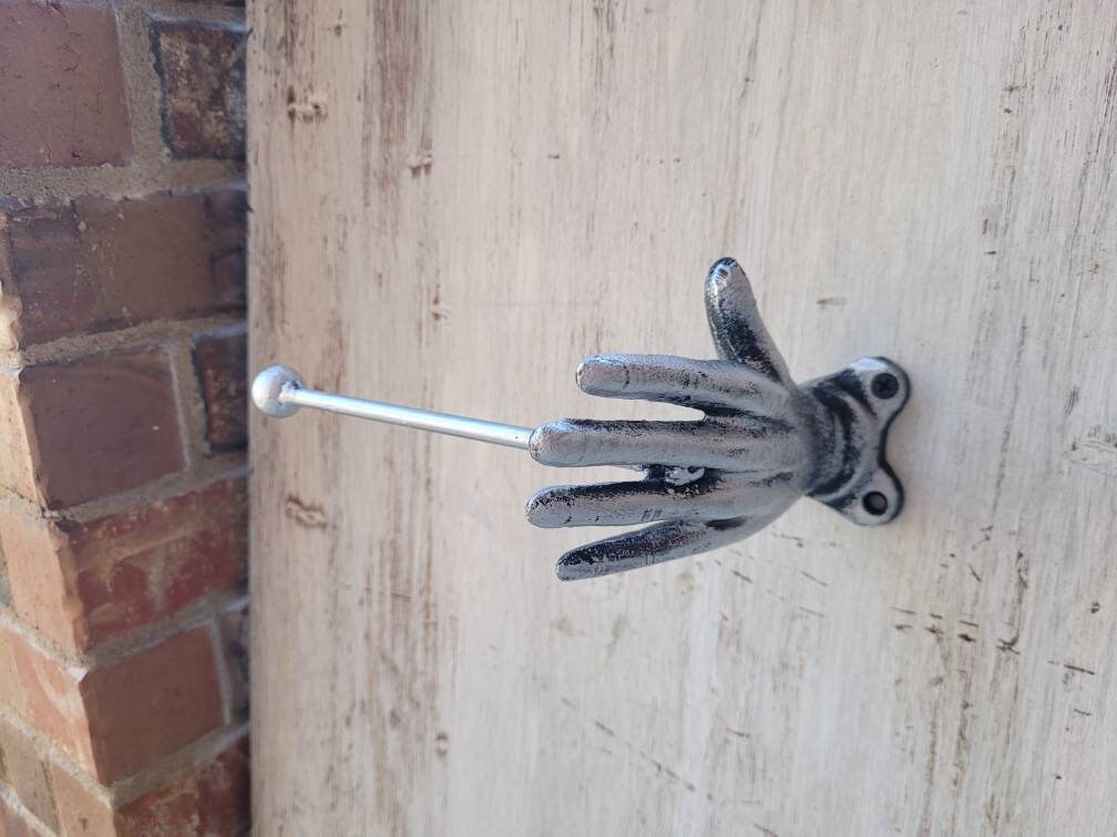 Iron Hand Toilet Paper Holder, PICK Your COLOR, TP Holder, Toilet Tissue Holder, Towel Wall Hook hanger, Eclectic Modern Unique Bathroom