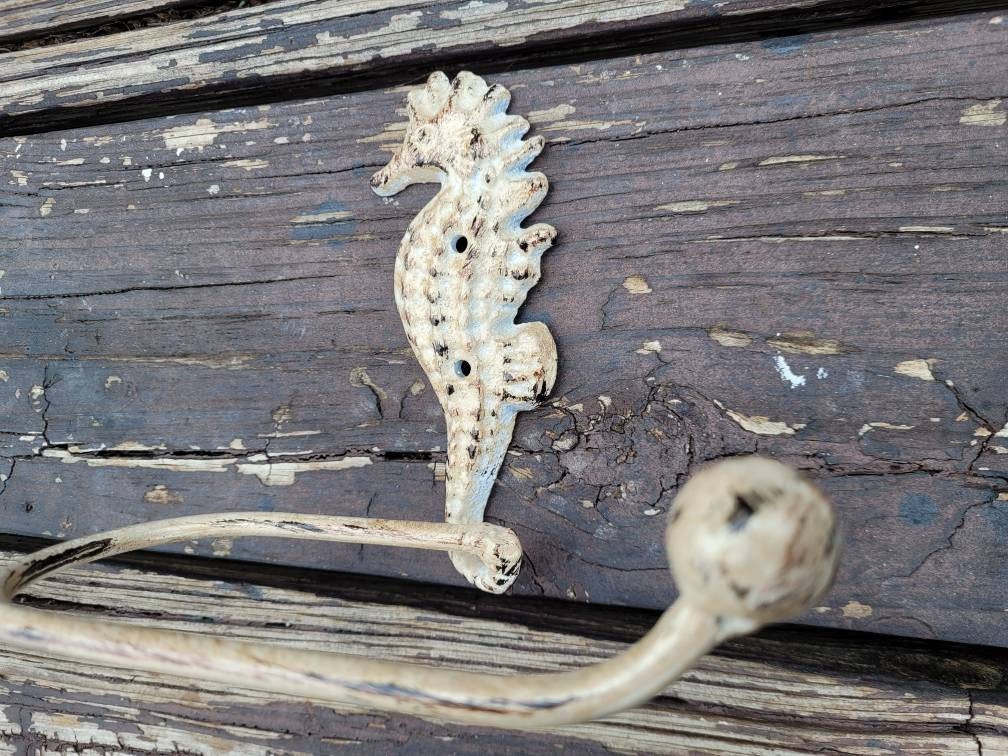 Seahorse Toilet Paper Holder, TP Holder, Toilet Tissue Holder, Shabby Chic Wall Hook, Beach Cottage, Lake house bathroom decor, Bath fixture