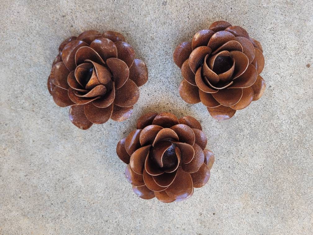 Rusty Metal Roses | Set of 3 | Rustic | Farmhouse | FREE USA SHIPPING | FleurDeLisJunkie | Supplies | Western | French Country