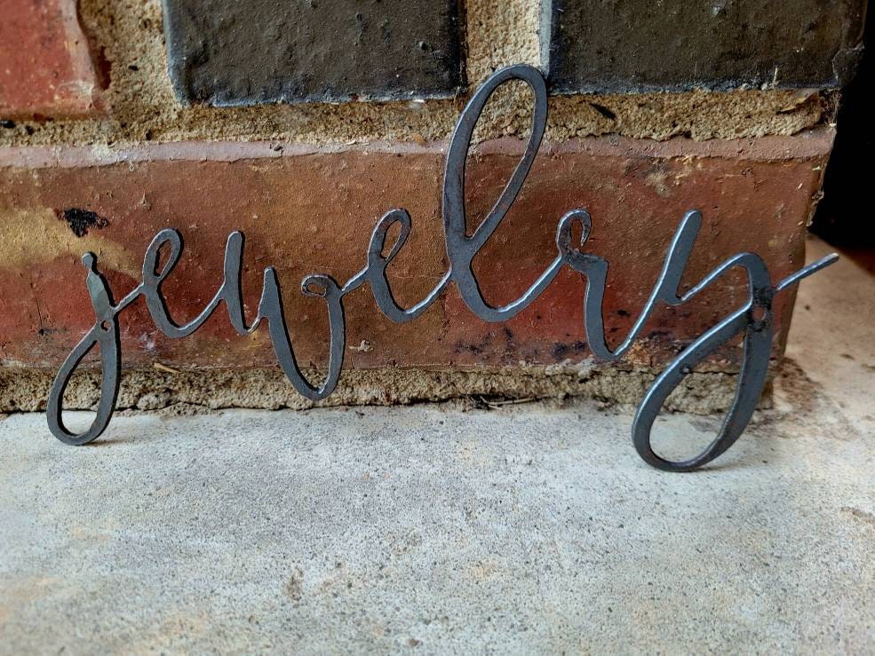 JEWELRY Metal Sign Organization Wall Art Decor | PICK Your COLOR | Craft Supplies | FleurdelisJunkie