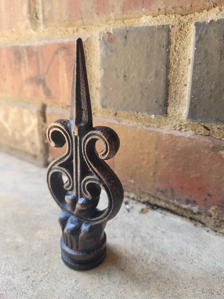 Cast Iron Fleur De Lis Finial | PICK YOUR COLOR | Fence French Country Home Decor | Garden Backyard Decor Fencing Supplies Finials Fence top