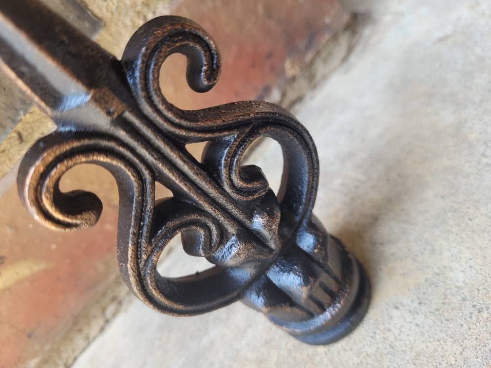 Cast Iron Fleur De Lis Finial | PICK YOUR COLOR | Fence French Country Home Decor | Garden Backyard Decor Fencing Supplies Finials Fence top