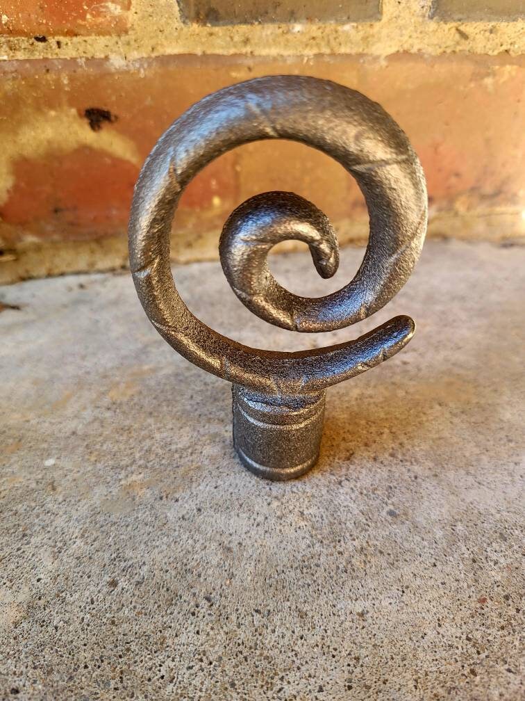 Contemporary Modern Swirl Spear Finial Fence Decor | PICK YOUR COLOR | Bottle making tops | Hardware Garden Backyard Fencing Craft Supplies