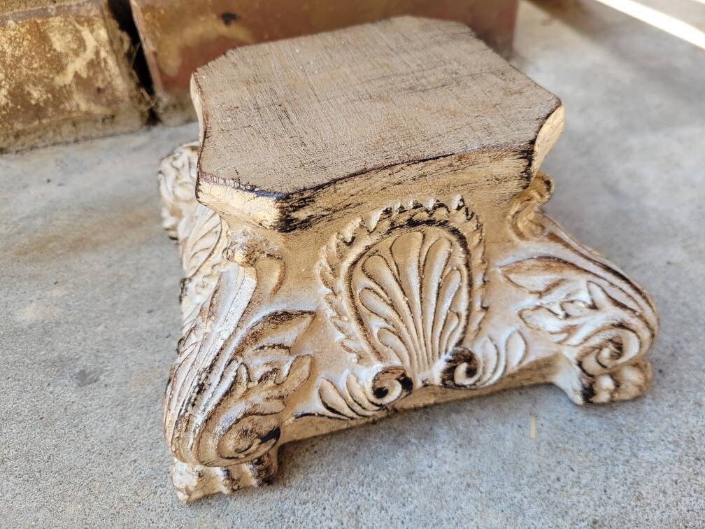 Pillar Capital Candle Holder. PICK YOUR COLOR. Shabby White, French Country home decor. Handmade and Hand finished. FleurDeLisJunkie