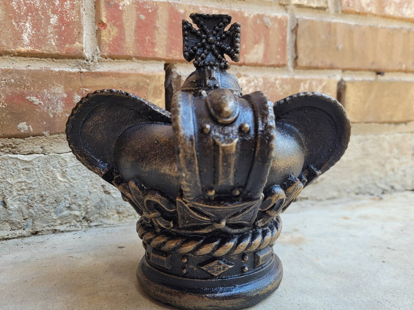 Royal Crown with Cross top, PICK YOUR COLOR, Crown Candle top, Table top decor. Fleur de Lis, French, Old World, Tuscan decor