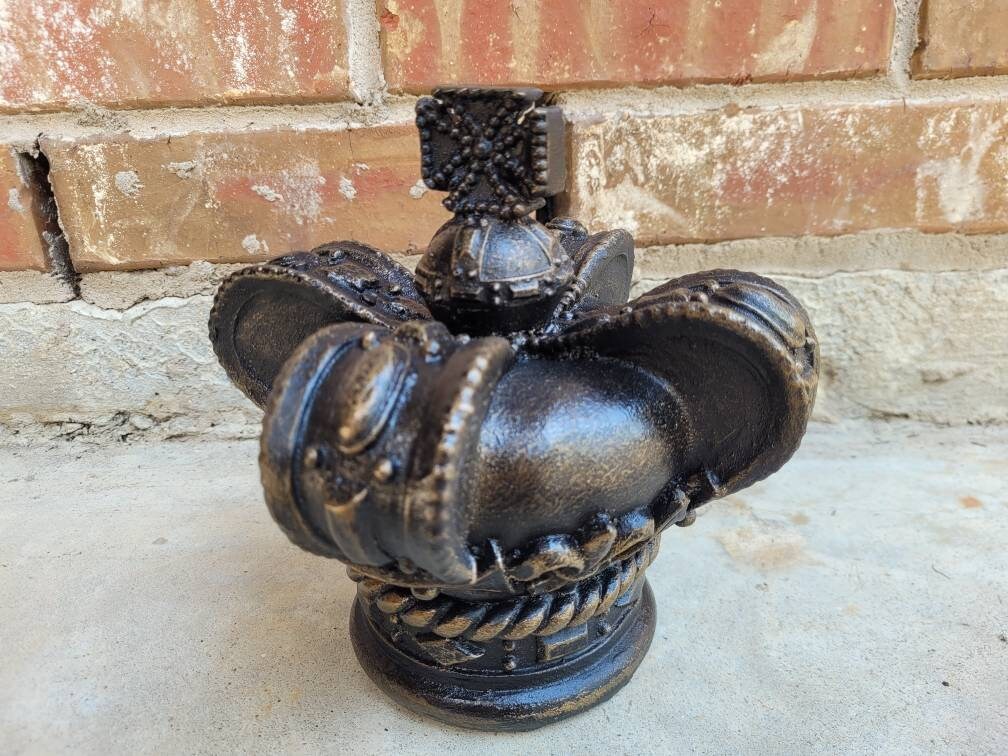Royal Crown with Cross top, PICK YOUR COLOR, Crown Candle top, Table top decor. Fleur de Lis, French, Old World, Tuscan decor