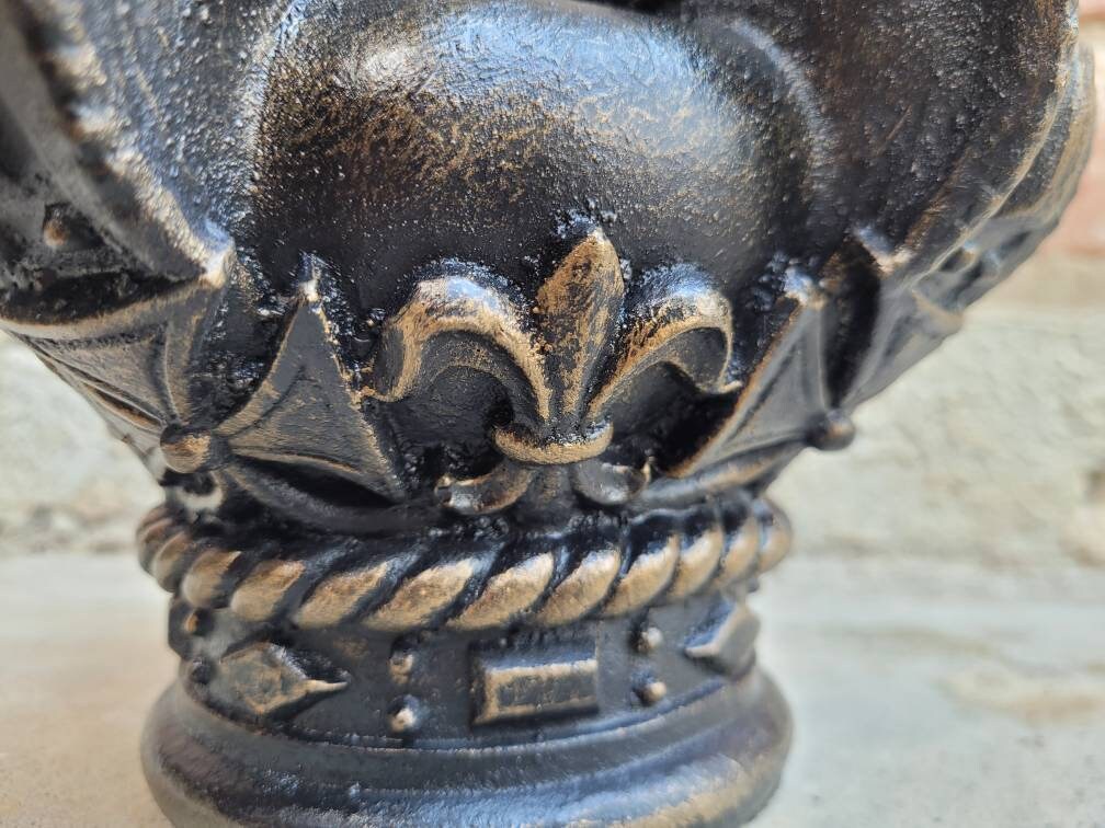 Royal Crown with Cross top, PICK YOUR COLOR, Crown Candle top, Table top decor. Fleur de Lis, French, Old World, Tuscan decor