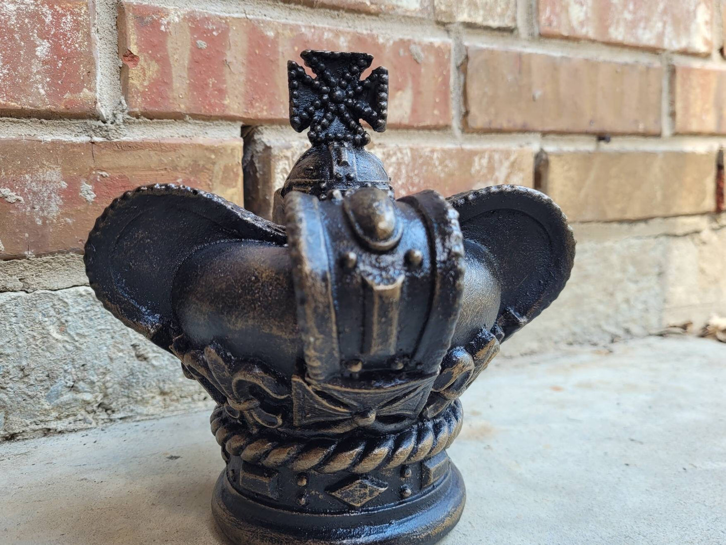 Royal Crown with Cross top, PICK YOUR COLOR, Crown Candle top, Table top decor. Fleur de Lis, French, Old World, Tuscan decor