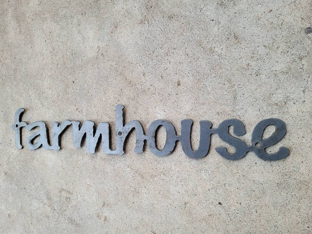 FARMHOUSE Metal Wall Art, Letters for wall | Craft Supplies | 12 inches wide | FleurdelisJunkie