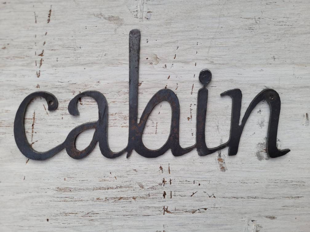 CABIN Metal Wall Art Word Quote | PICK Your COLOR | Craft Supplies | Ranch, western, lake house, FleurdelisJunkie