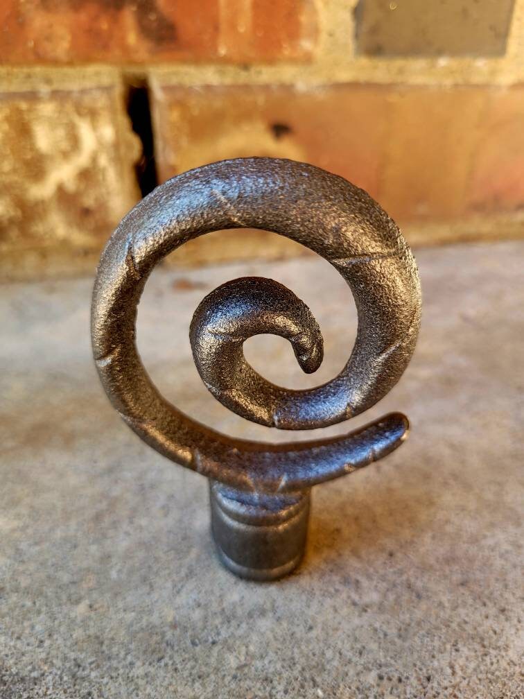 Contemporary Modern Swirl Spear Finial Fence Decor | PICK YOUR COLOR | Bottle making tops | Hardware Garden Backyard Fencing Craft Supplies