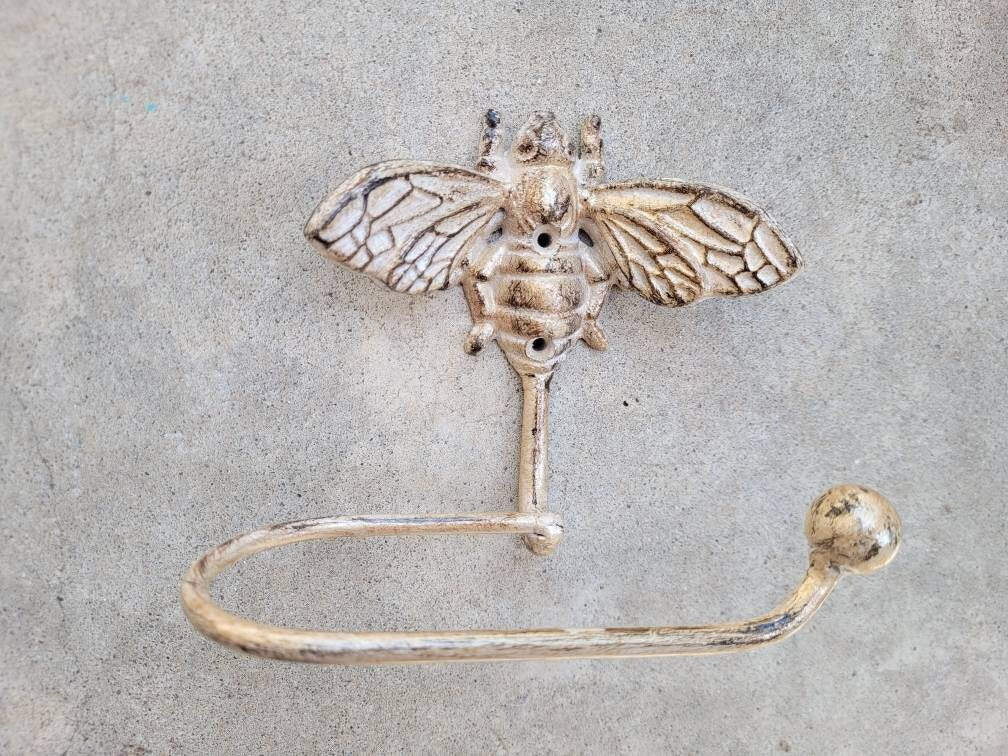 Bee Toilet Paper Holder, TP Holder, Toilet Tissue Holder, Nature, Wall Hook, Queen Bee Decor, Bathroom Bath fixture, hardware, Honey Bee