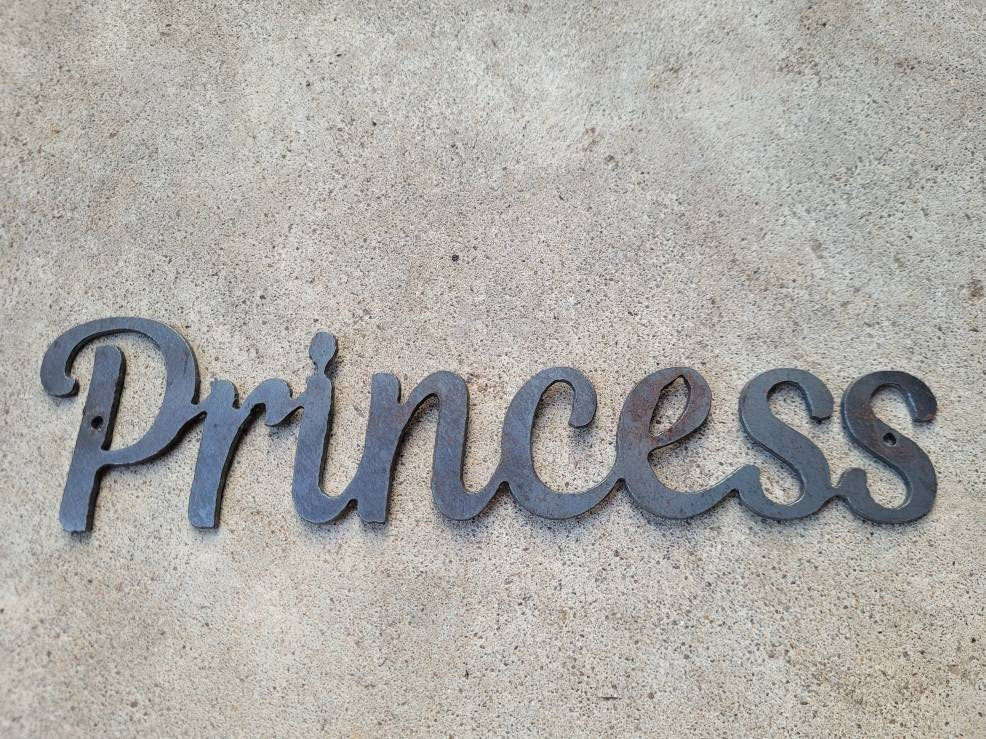 PRINCESS sign | Metal Wall Art Word, Bedroom Nursery, Baby girl Sign. Girl's Wall Decor. Fairy Unicorn Ballerina Bedroom