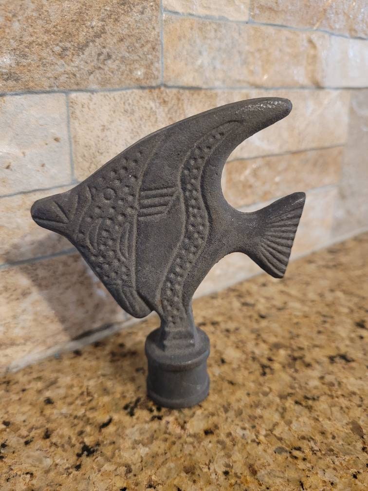 Fish Spear Finial tabletop Fence Decor | PICK YOUR COLOR | Hardware Garden Backyard Decor Fencing Supplies Finials Top Rail Top, Angel fish
