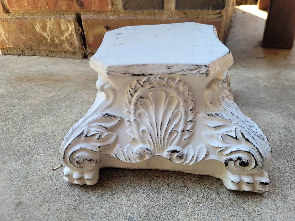 Pillar Capital Candle Holder. PICK YOUR COLOR. Shabby White, French Country home decor. Handmade and Hand finished. FleurDeLisJunkie