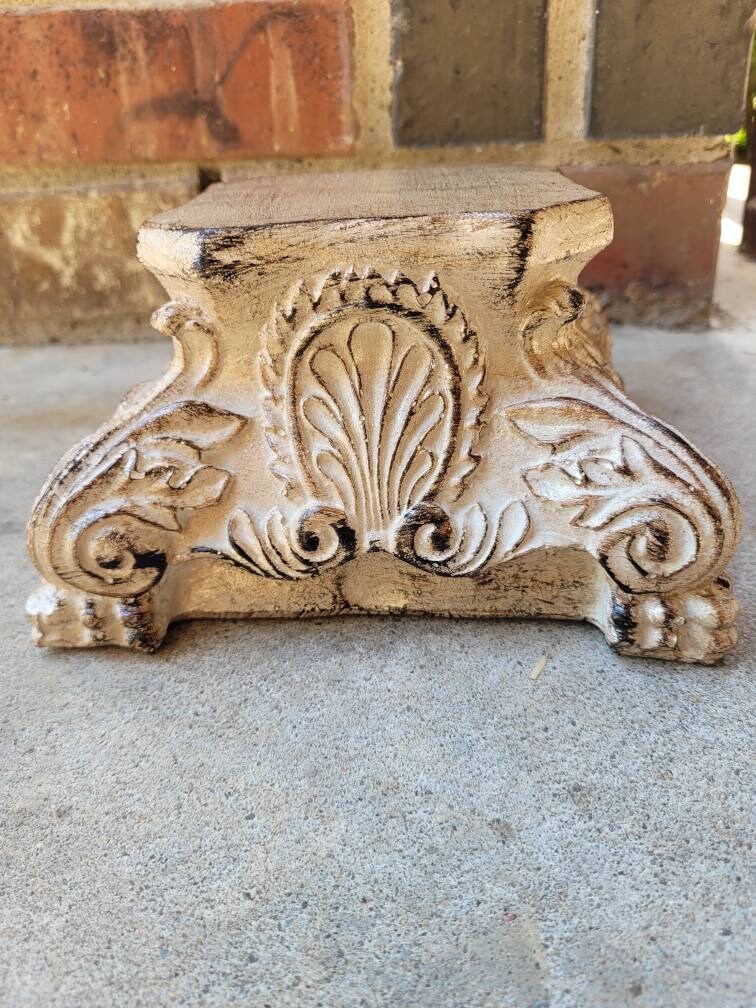 Pillar Capital Candle Holder. PICK YOUR COLOR. Shabby White, French Country home decor. Handmade and Hand finished. FleurDeLisJunkie