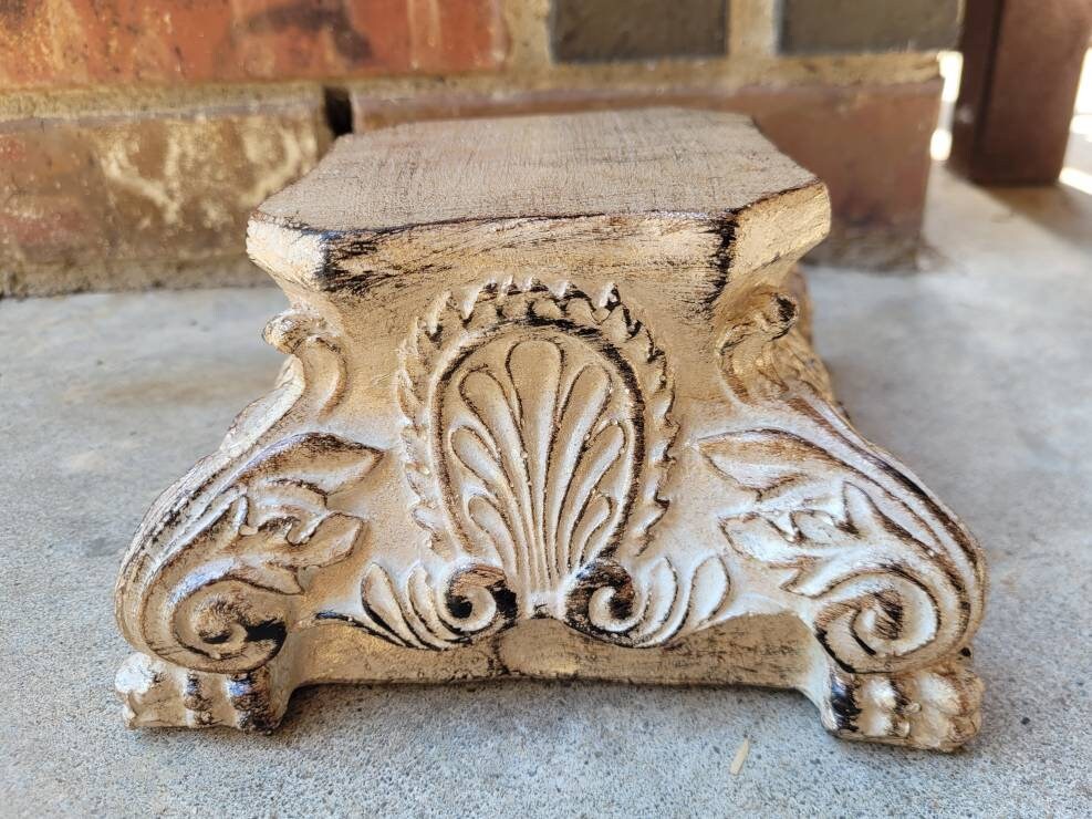 Pillar Capital Candle Holder. PICK YOUR COLOR. Shabby White, French Country home decor. Handmade and Hand finished. FleurDeLisJunkie