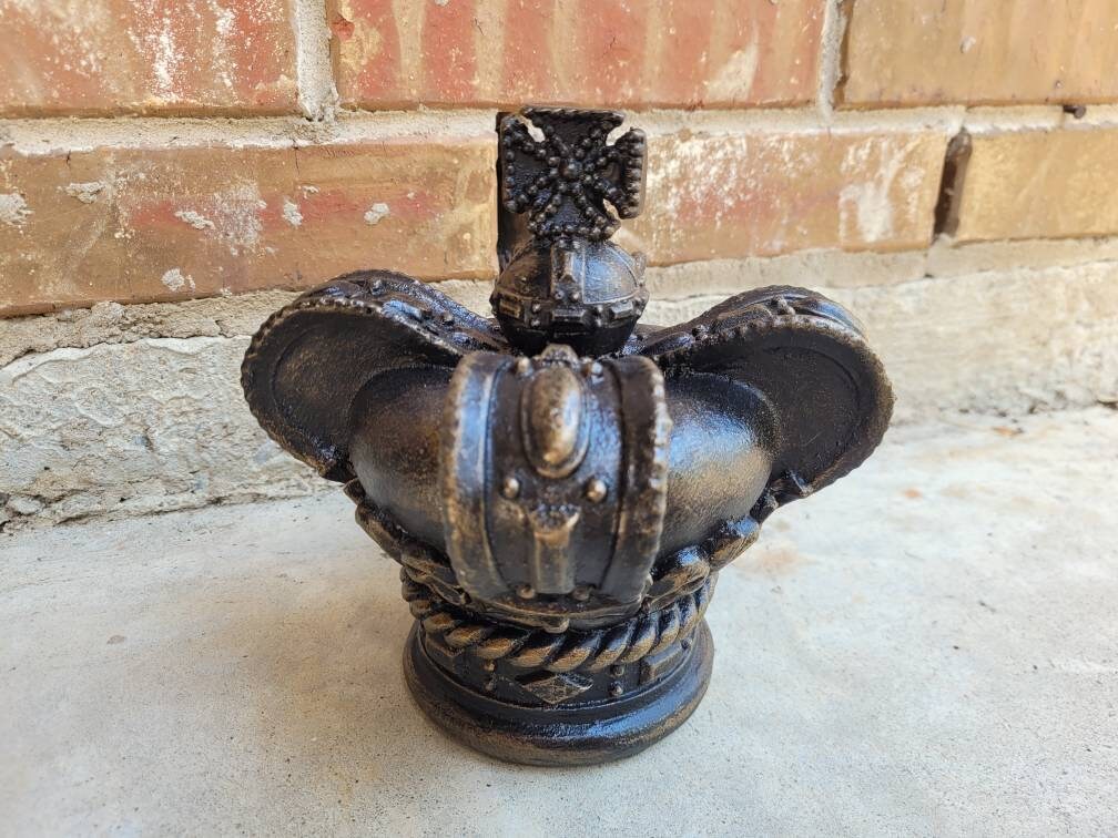 Royal Crown with Cross top, PICK YOUR COLOR, Crown Candle top, Table top decor. Fleur de Lis, French, Old World, Tuscan decor