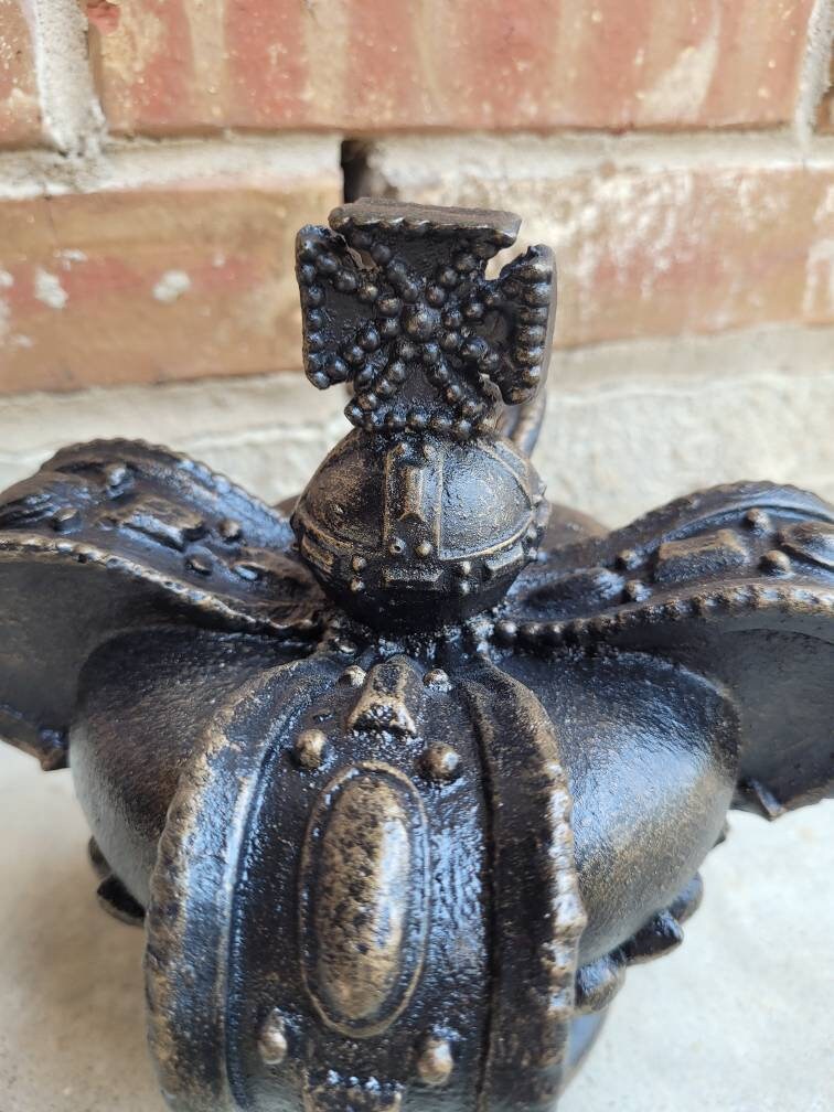 Royal Crown with Cross top, PICK YOUR COLOR, Crown Candle top, Table top decor. Fleur de Lis, French, Old World, Tuscan decor