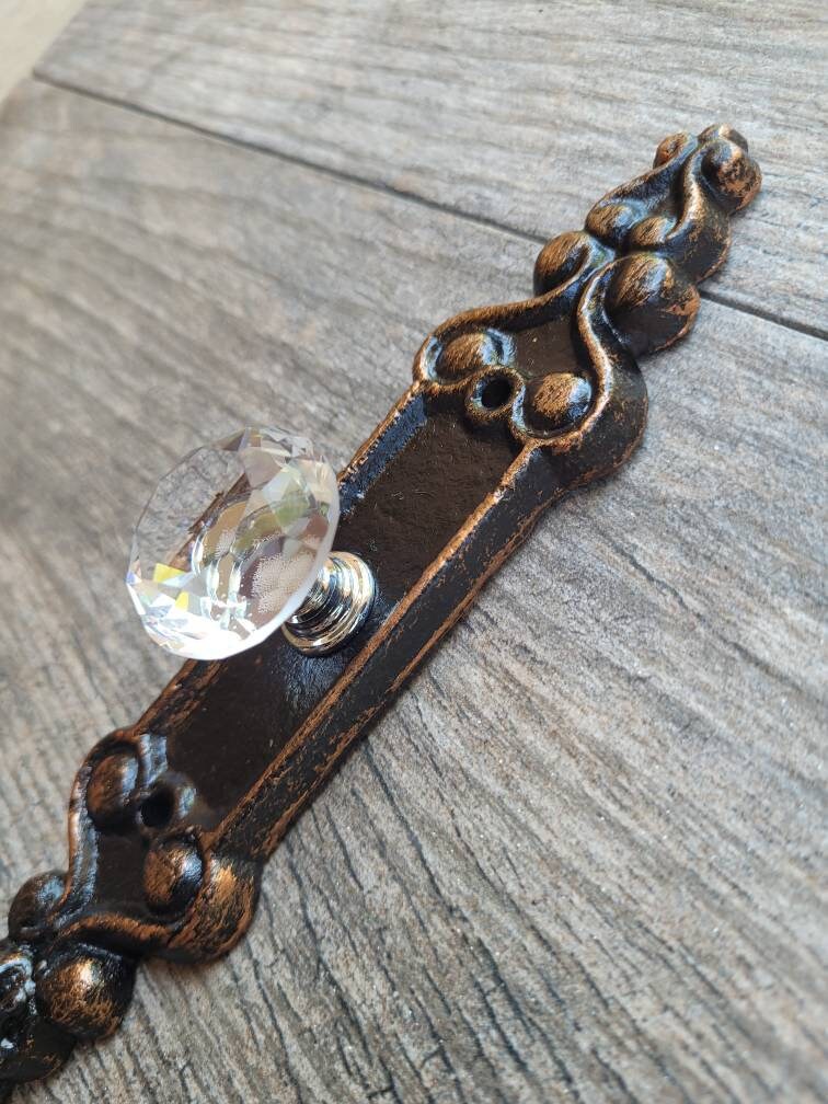Toilet Paper Holder with Crystal Look Vintage Style Doorknob, PICK your COLOR, French Country, Tuscan, Rustic Decor, TP Holder, Euro style