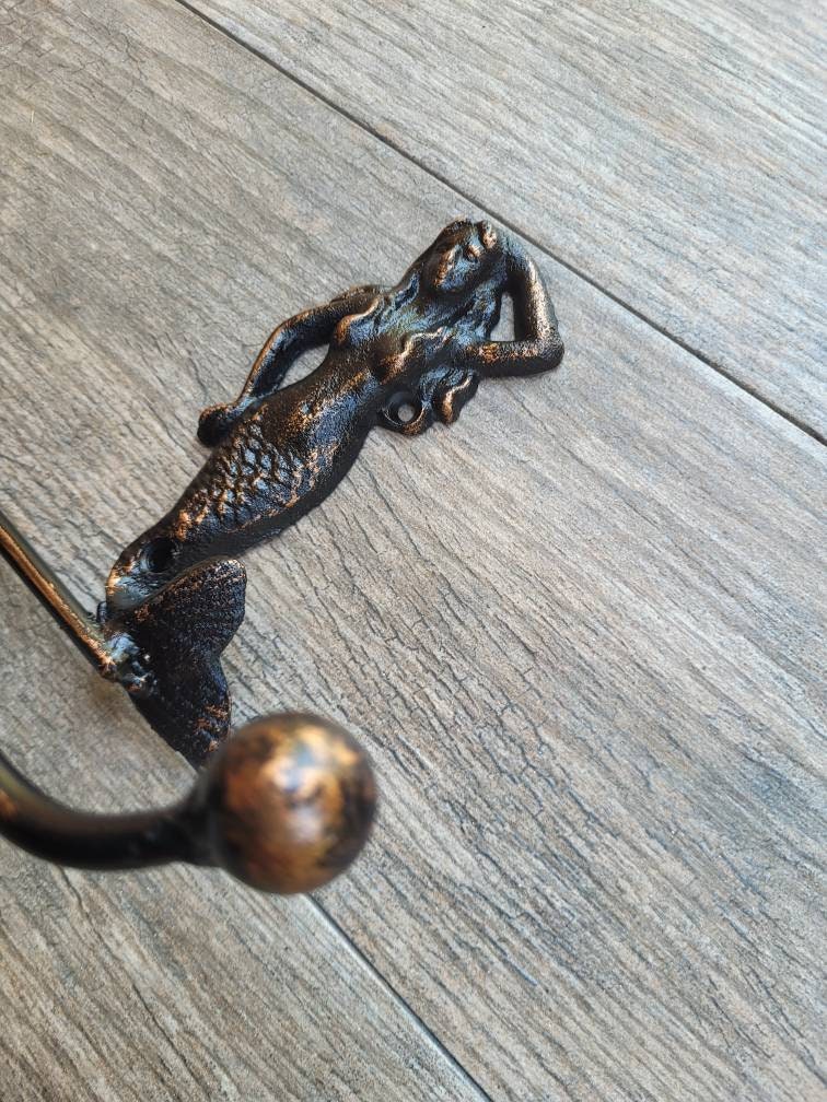 Mermaid Toilet Paper Holder, TP Holder, Toilet Tissue Holder, Nature, Wall Hook, Beach Cottage, Lake house bathroom decor, Bath fixture
