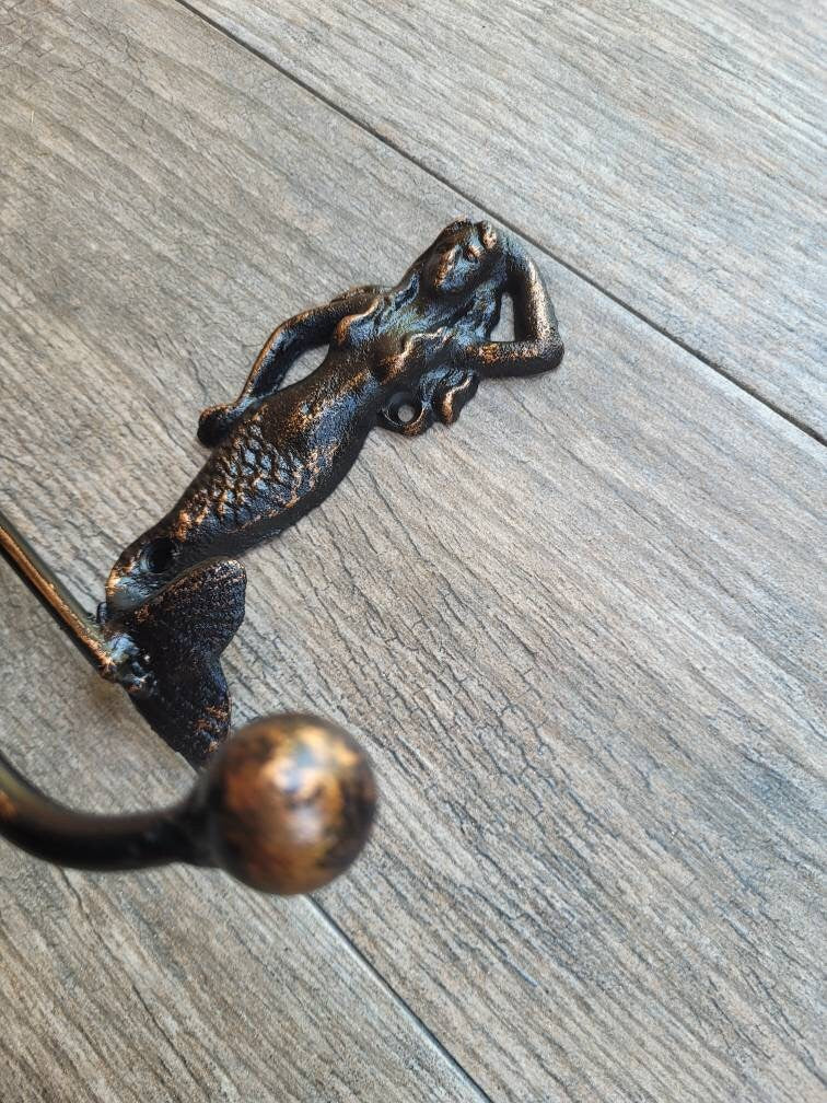 Mermaid Toilet Paper Holder, TP Holder, Toilet Tissue Holder, Nature, Wall Hook, Beach Cottage, Lake house bathroom decor, Bath fixture