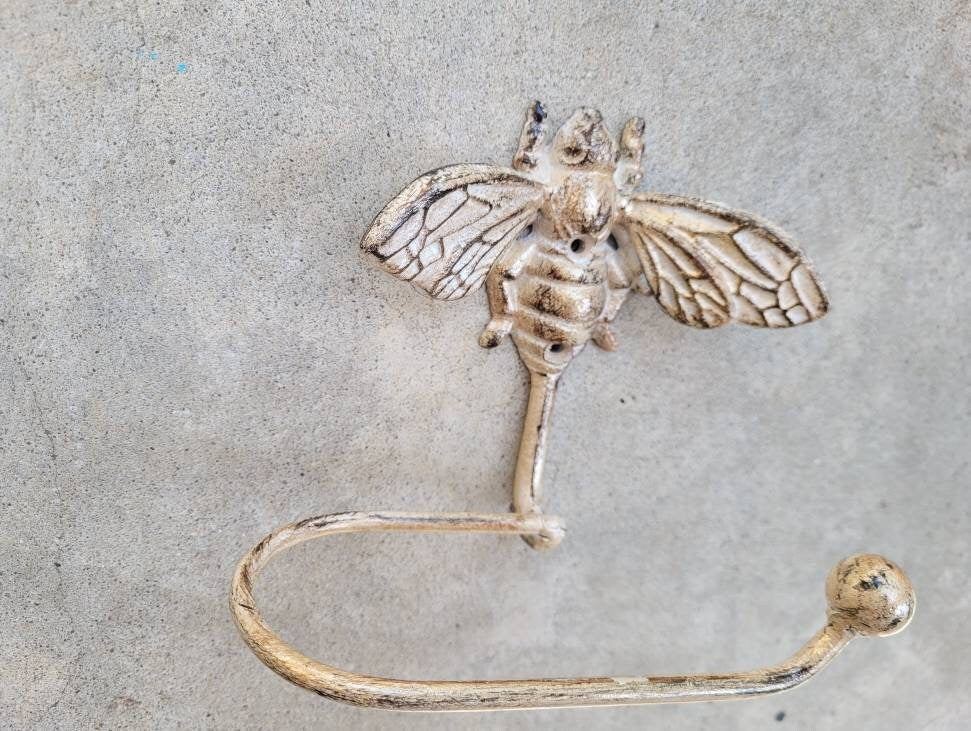 Bee Toilet Paper Holder, TP Holder, Toilet Tissue Holder, Nature, Wall Hook, Queen Bee Decor, Bathroom Bath fixture, hardware, Honey Bee