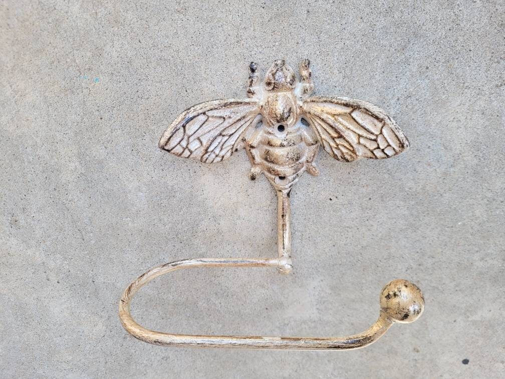 Bee Toilet Paper Holder, TP Holder, Toilet Tissue Holder, Nature, Wall Hook, Queen Bee Decor, Bathroom Bath fixture, hardware, Honey Bee