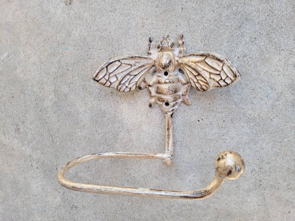 Bee Toilet Paper Holder, TP Holder, Toilet Tissue Holder, Nature, Wall Hook, Queen Bee Decor, Bathroom Bath fixture, hardware, Honey Bee