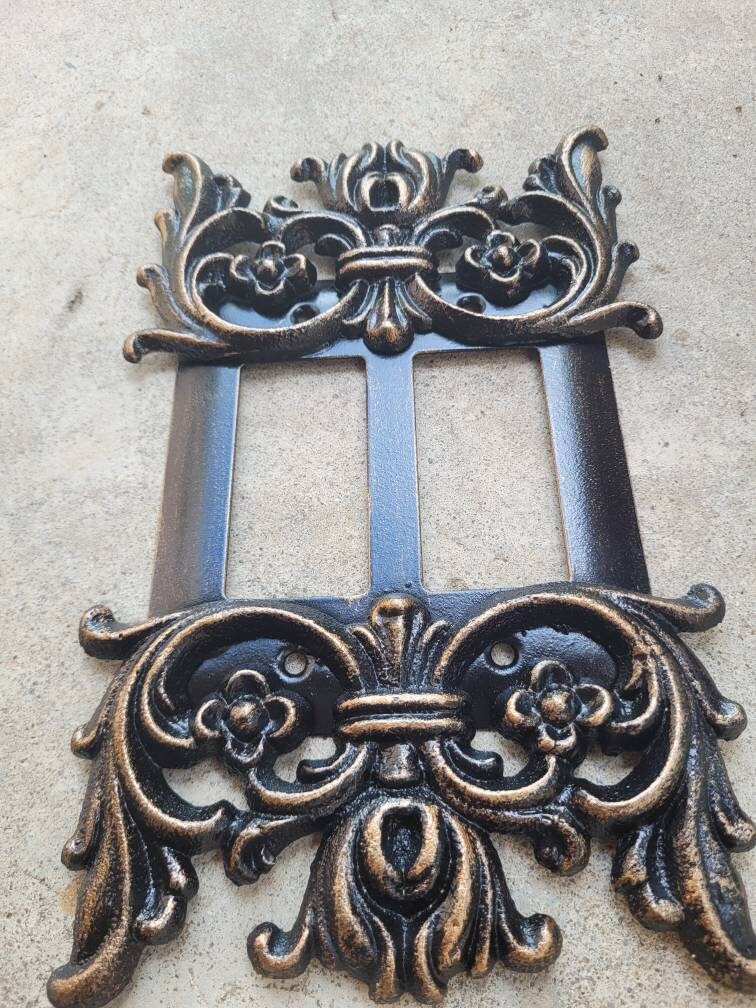 Double Rocker Switch Plate Cover Metal- PICK YOUR COLOR - 2 rocker decora - Two gang rocker plate, Light switch plate, cover, rocker plate