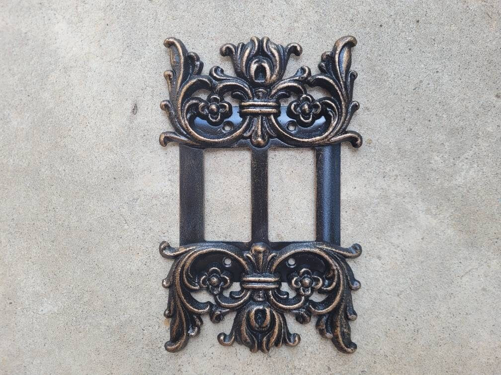 Double Rocker Switch Plate Cover Metal- PICK YOUR COLOR - 2 rocker decora - Two gang rocker plate, Light switch plate, cover, rocker plate