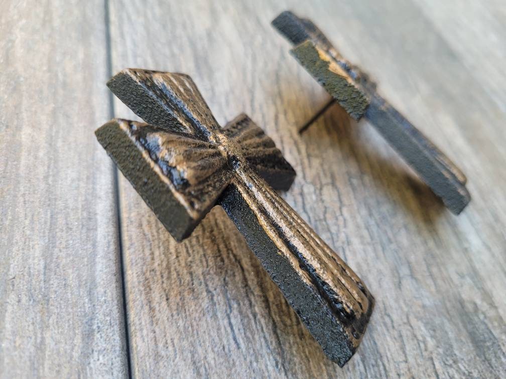 TWO Cross Candle Pins | PICK your COLOR | iron candle decor | Old World | Christian | Baptism | FleurDeLisJunkie | Wedding favor