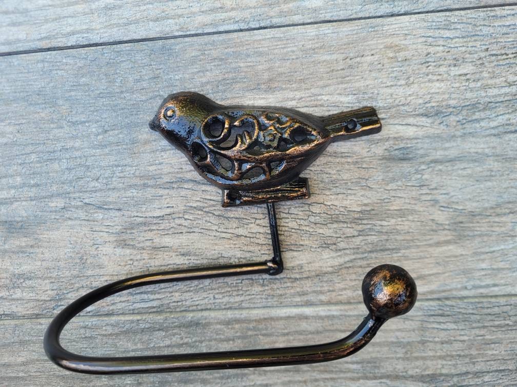 Bird Toilet Paper Holder, TP Holder, Toilet Tissue Holder, Nature, Wall Hook, Tissue Paper Holder, Bathroom Hardware, Bath Fixture | Fleur