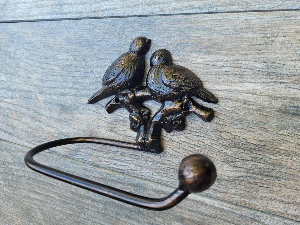 Bird Toilet Paper Holder,  PICK your COLOR, TP Holder, Toilet Tissue Paper Holder, Nature Wall Hook, Bathroom Hardware, Bath Fixture