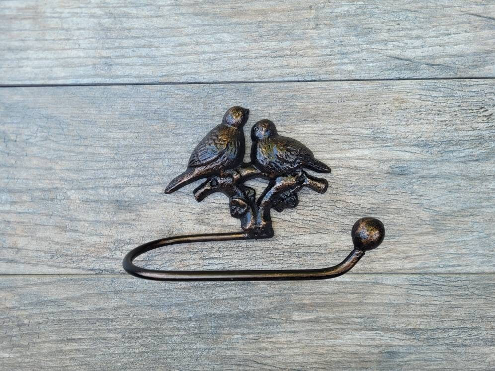 Bird Toilet Paper Holder,  PICK your COLOR, TP Holder, Toilet Tissue Paper Holder, Nature Wall Hook, Bathroom Hardware, Bath Fixture