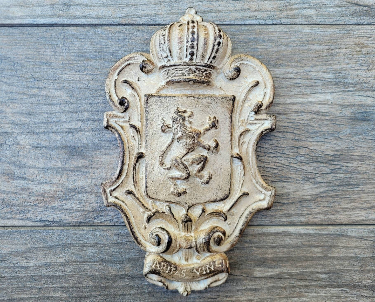 Lion Shield Wall Plaque | PICK YOUR COLOR | Wall Decor | Medieval | Old World | Hand painted | handmade | Fleurdelisjunkie |