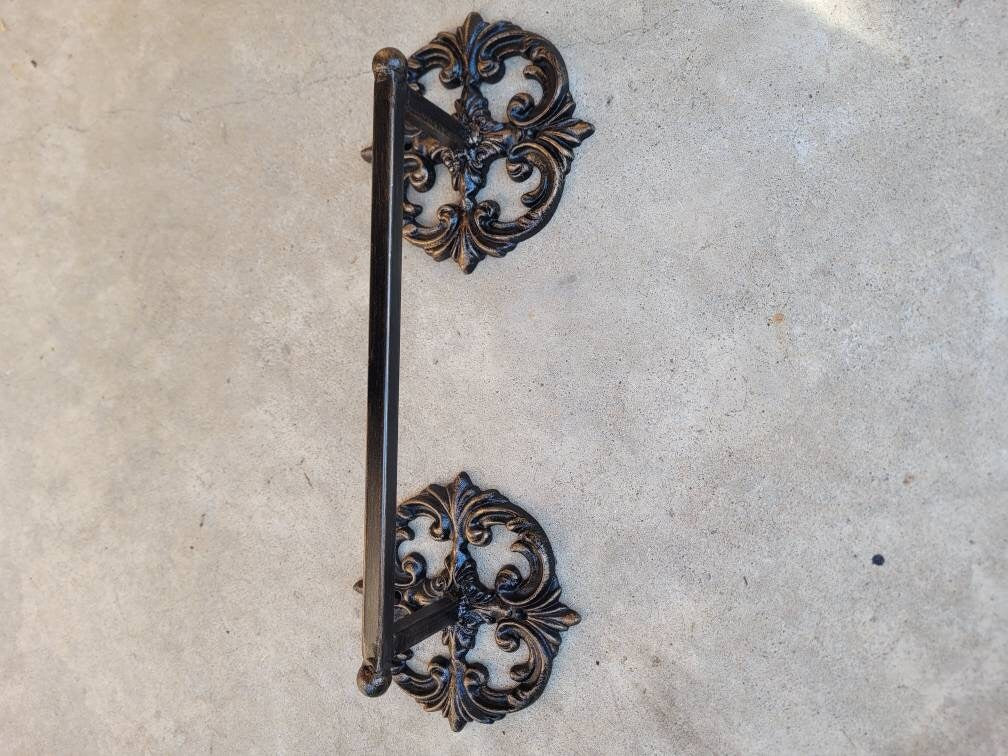 Door pull, gate pull| PICK YOUR COLOR | Old World | Cast Iron steel door handle | Gate Handle, original design, castle, FleurDeLisJunkie |