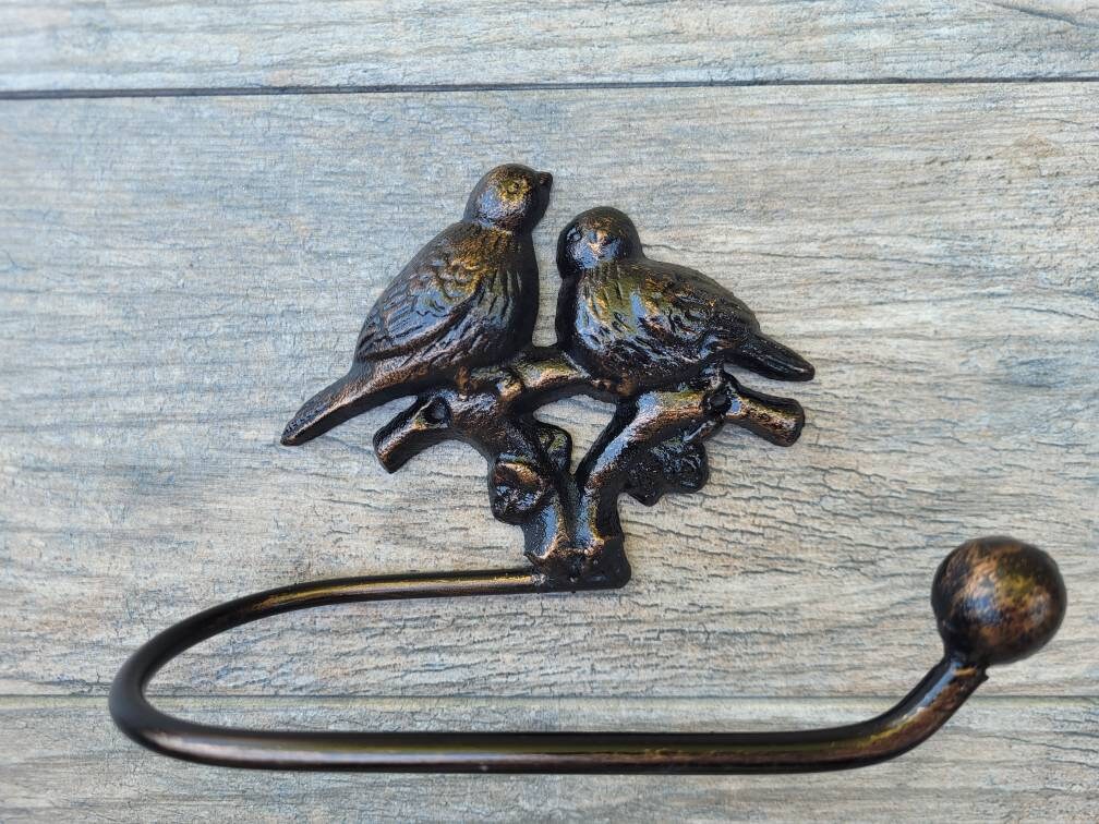 Bird Toilet Paper Holder,  PICK your COLOR, TP Holder, Toilet Tissue Paper Holder, Nature Wall Hook, Bathroom Hardware, Bath Fixture