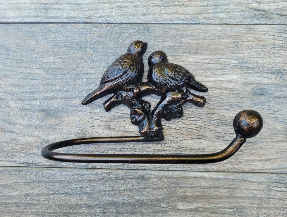 Bird Toilet Paper Holder,  PICK your COLOR, TP Holder, Toilet Tissue Paper Holder, Nature Wall Hook, Bathroom Hardware, Bath Fixture