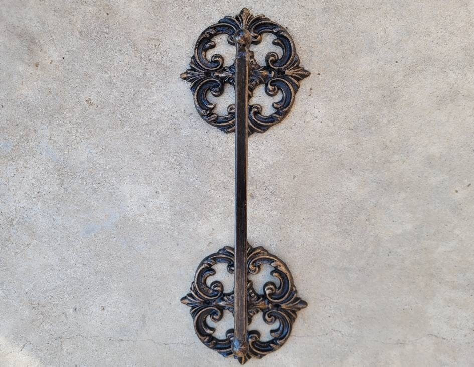 Door pull, gate pull| PICK YOUR COLOR | Old World | Cast Iron steel door handle | Gate Handle, original design, castle, FleurDeLisJunkie |