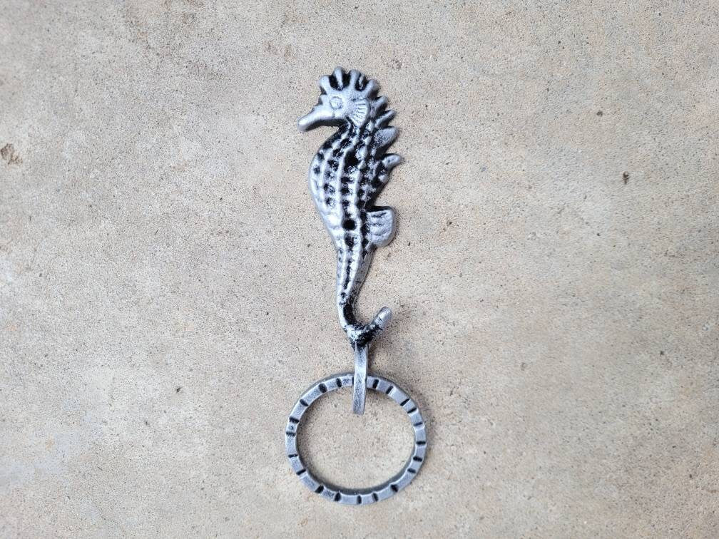 Seahorse Towel Hook, Bathroom Towel Hanger, Nature, Wall Hook towel ring| Iron Towel Holder | Metal Bath hardware | Powder room decor, beach
