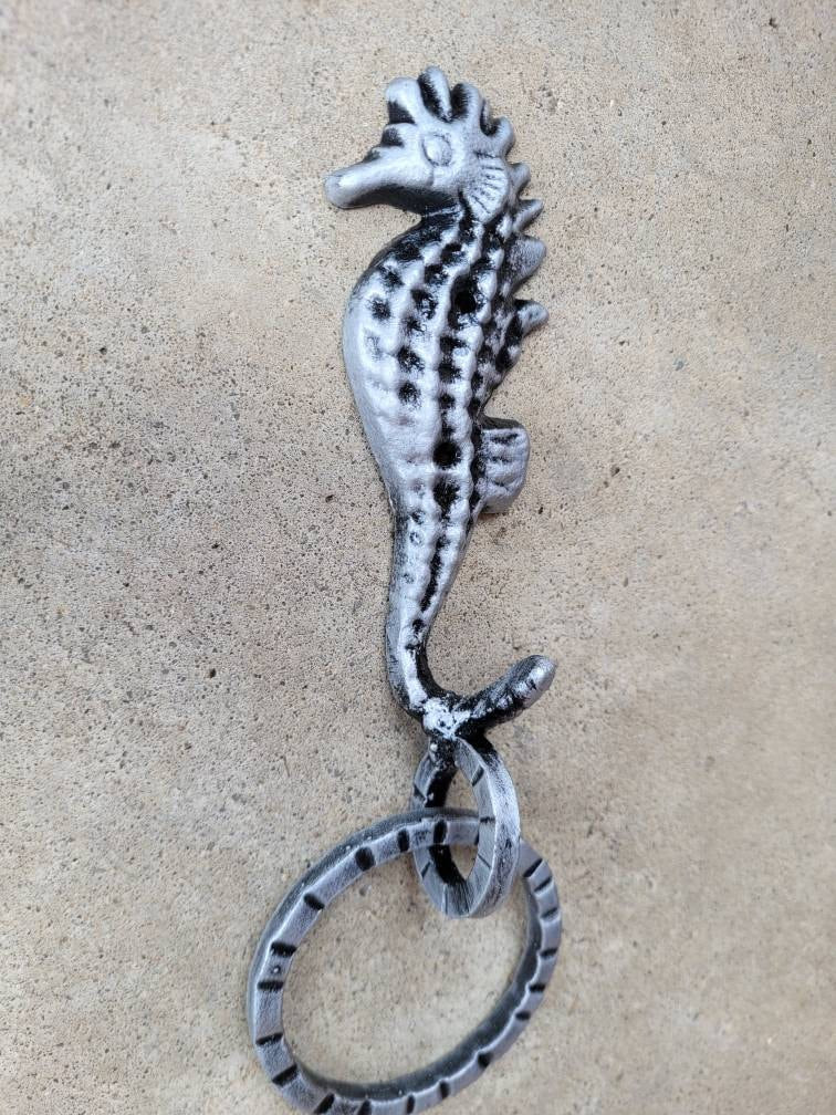 Seahorse Towel Hook, Bathroom Towel Hanger, Nature, Wall Hook towel ring| Iron Towel Holder | Metal Bath hardware | Powder room decor, beach