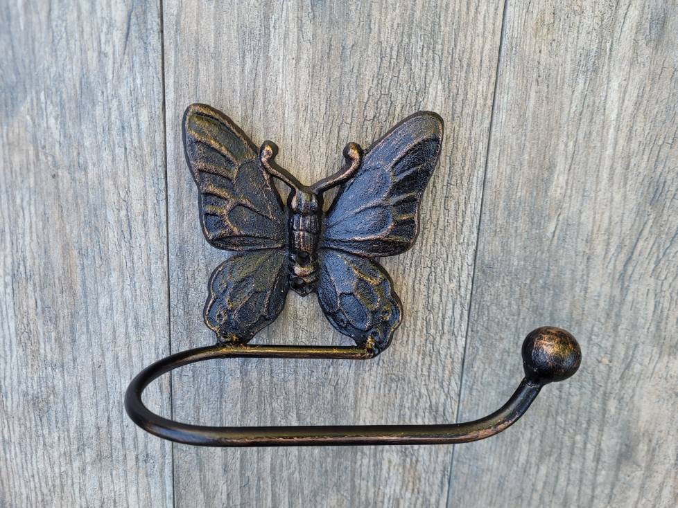 Butterfly Toilet Paper Holder, PICK your COLOR, Toilet Tissue Holder, Nature, Wall Hook, Decor, Bathroom Bath fixture, hardware, handmade TP